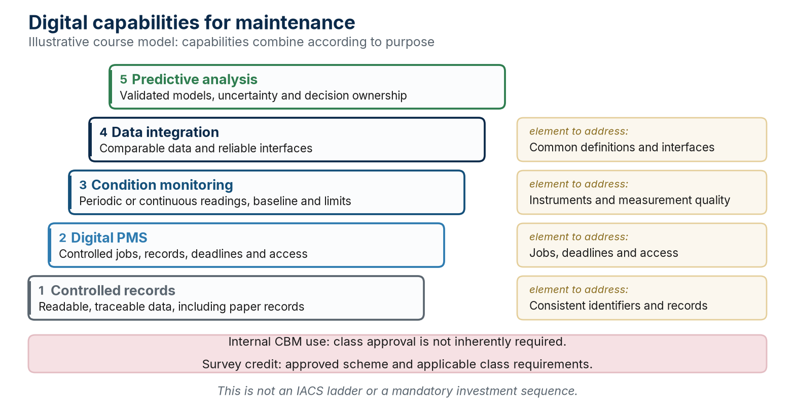 Digital capabilities: illustrative course model, not a mandatory IACS pathway.